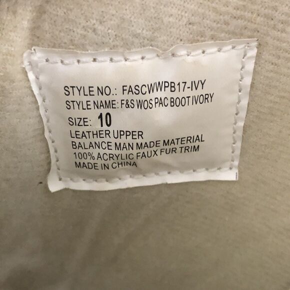 Field & Stream Pac Boots Womens 10 Water Resistant Suede Faux Fur Ivory Outdoor - Picture 12 of 12